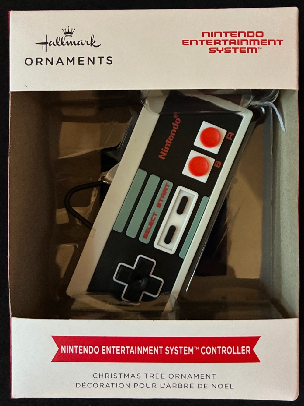 Hallmark NES (Nintendo) Controller Ornament in Black, Gray and Red
